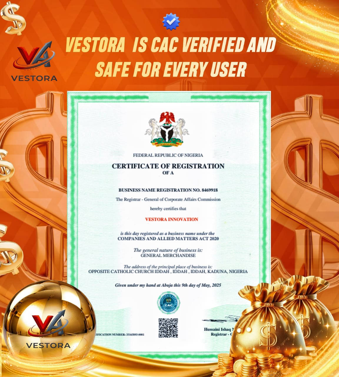 Vestora CAC Certificate